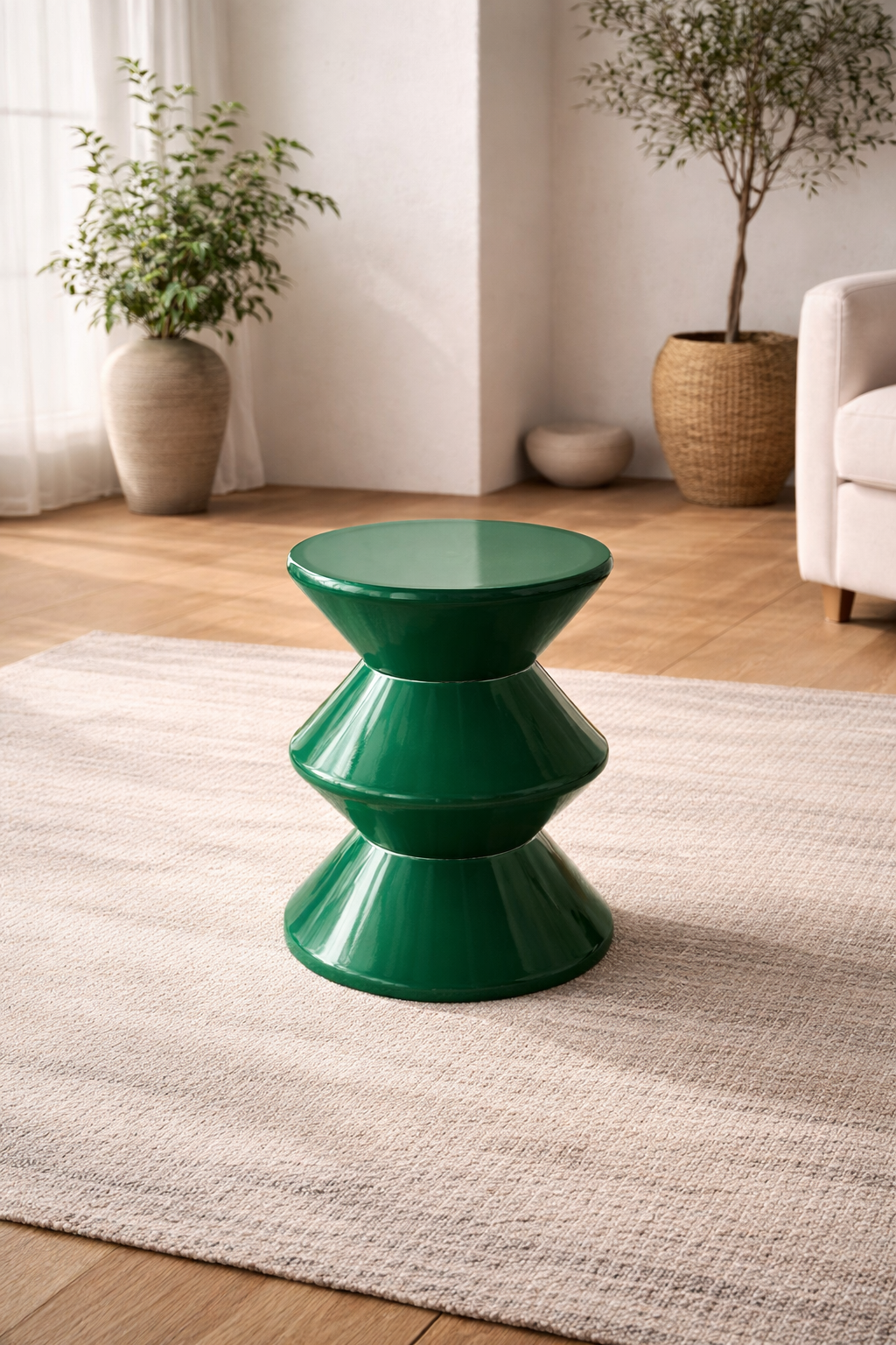 Sgabello ondulato verde